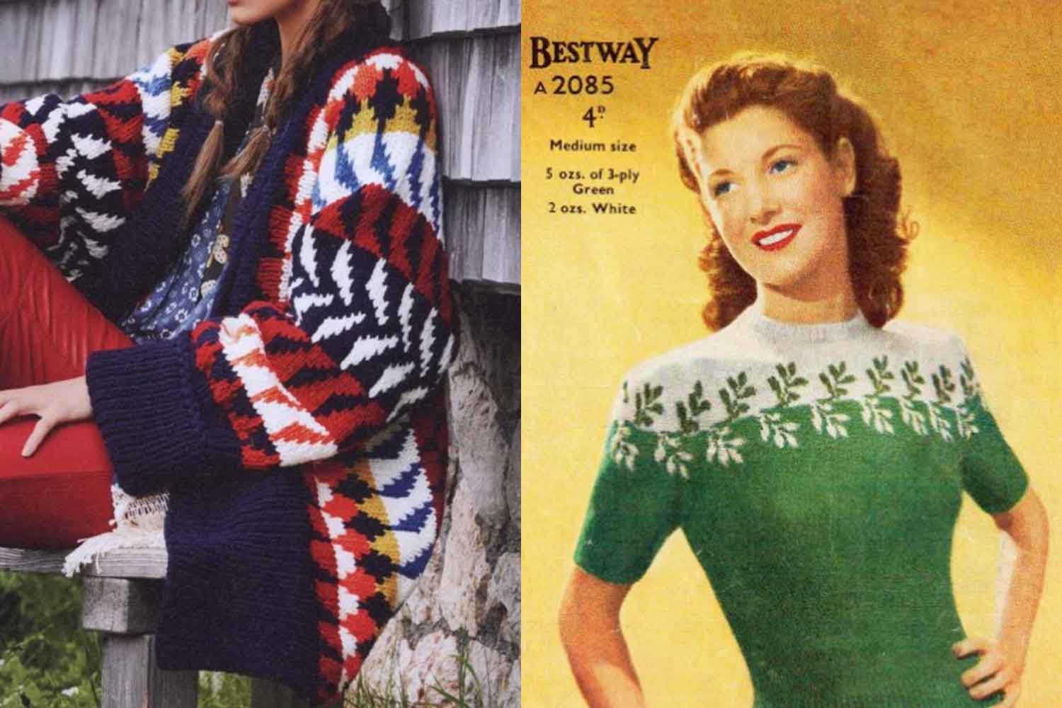【トゥデイフル】vintage pattern knit