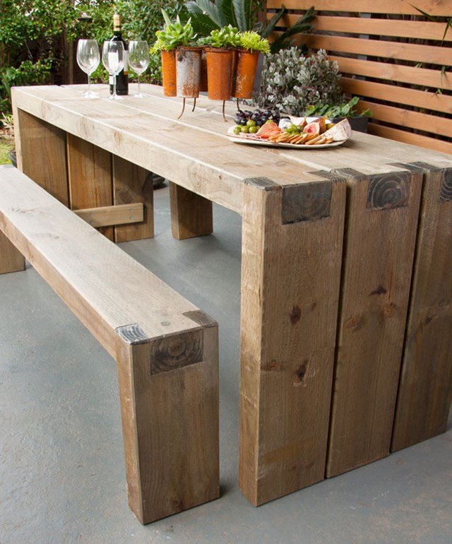 How to create an outdoor table and benches Better Homes ...