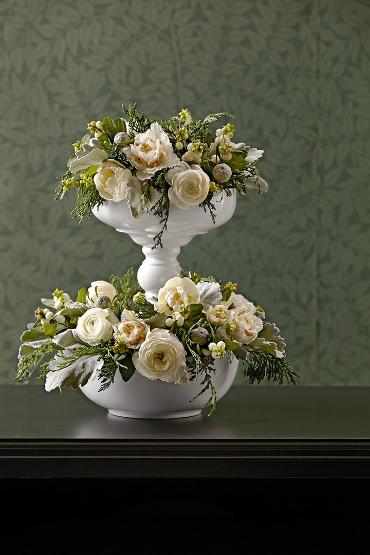 Two-tier floral centerpiece