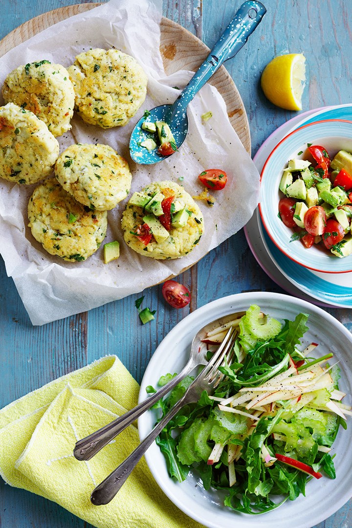 Herbed Fish Cakes with Avocado Salsa