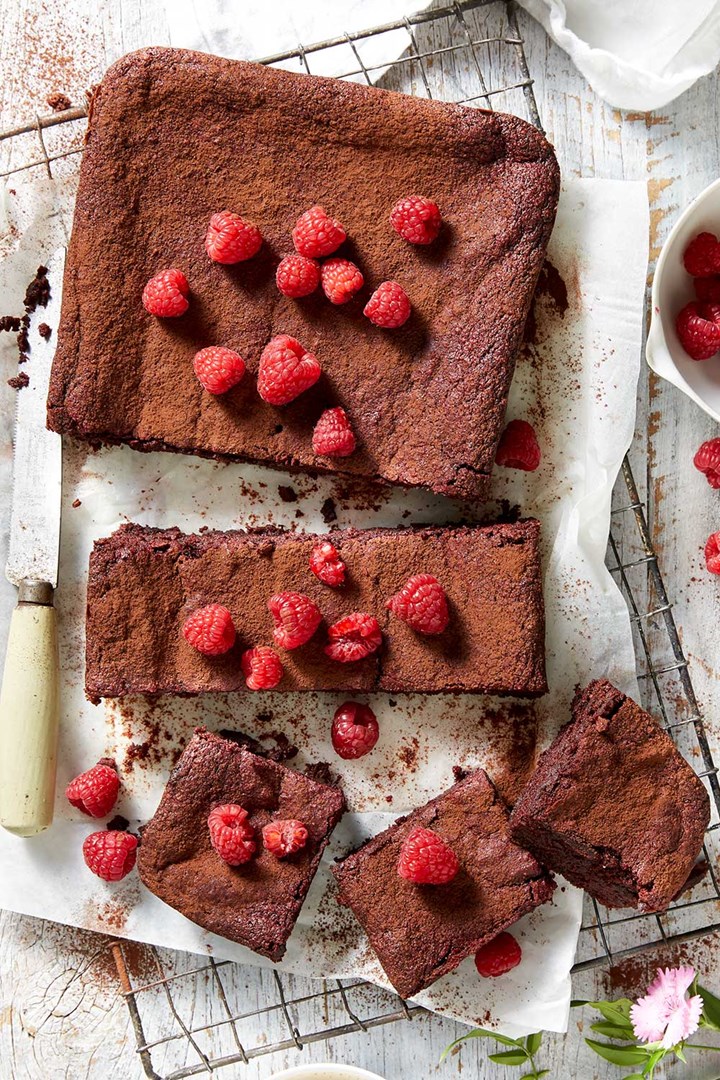Beetroot, raspberry, chocolate and almond cake