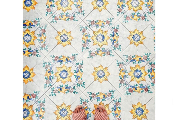 floral tiled floor