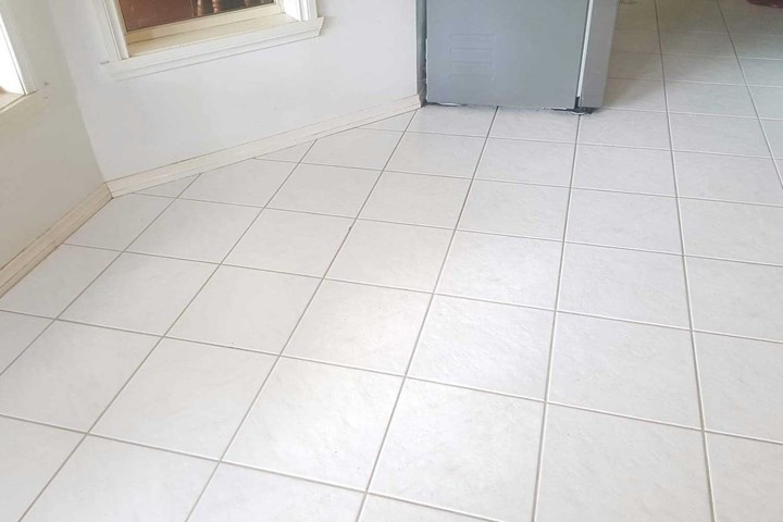 After cleaning the tiles