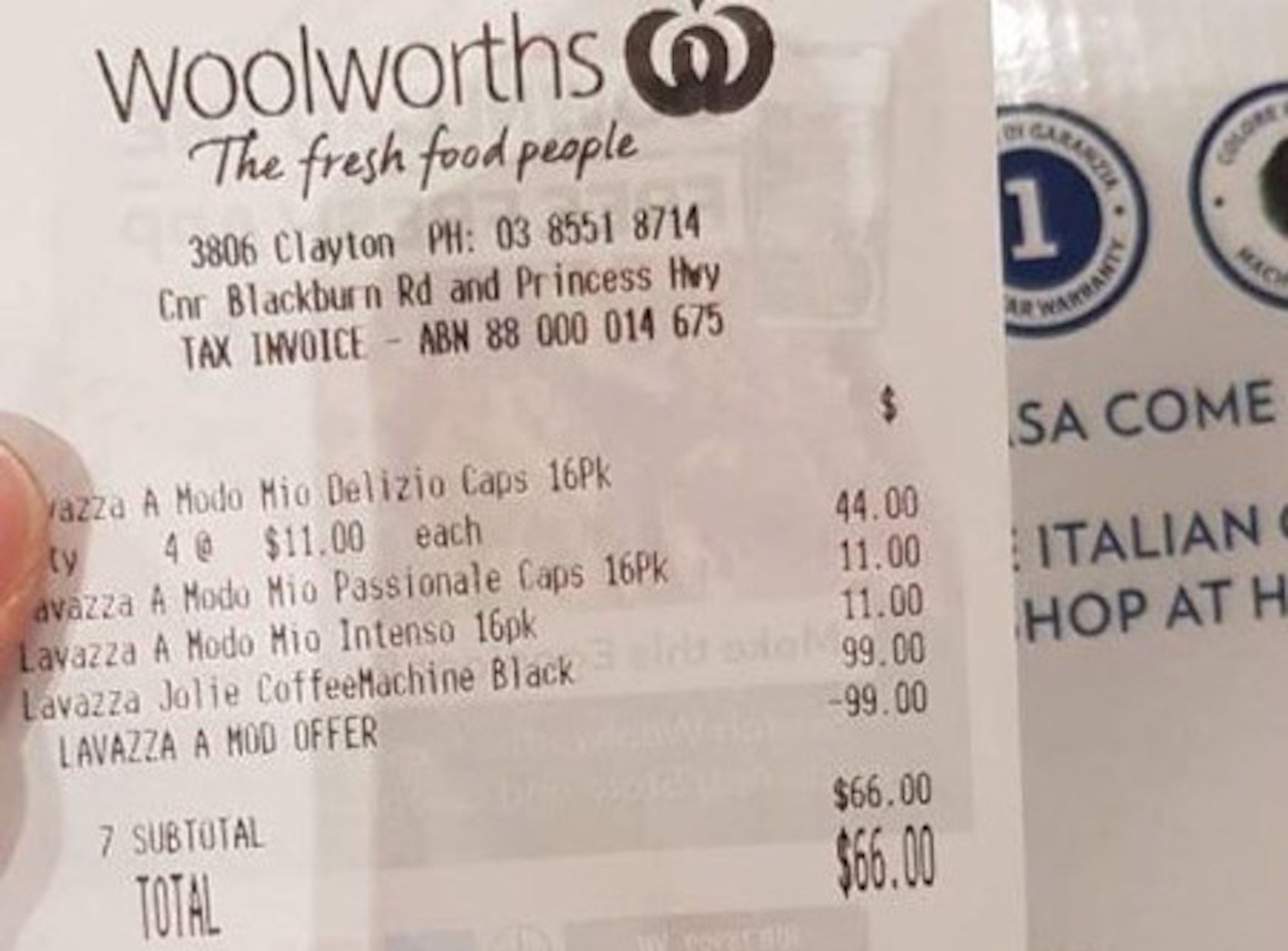 Woolworths is giving away free 99 coffee machines