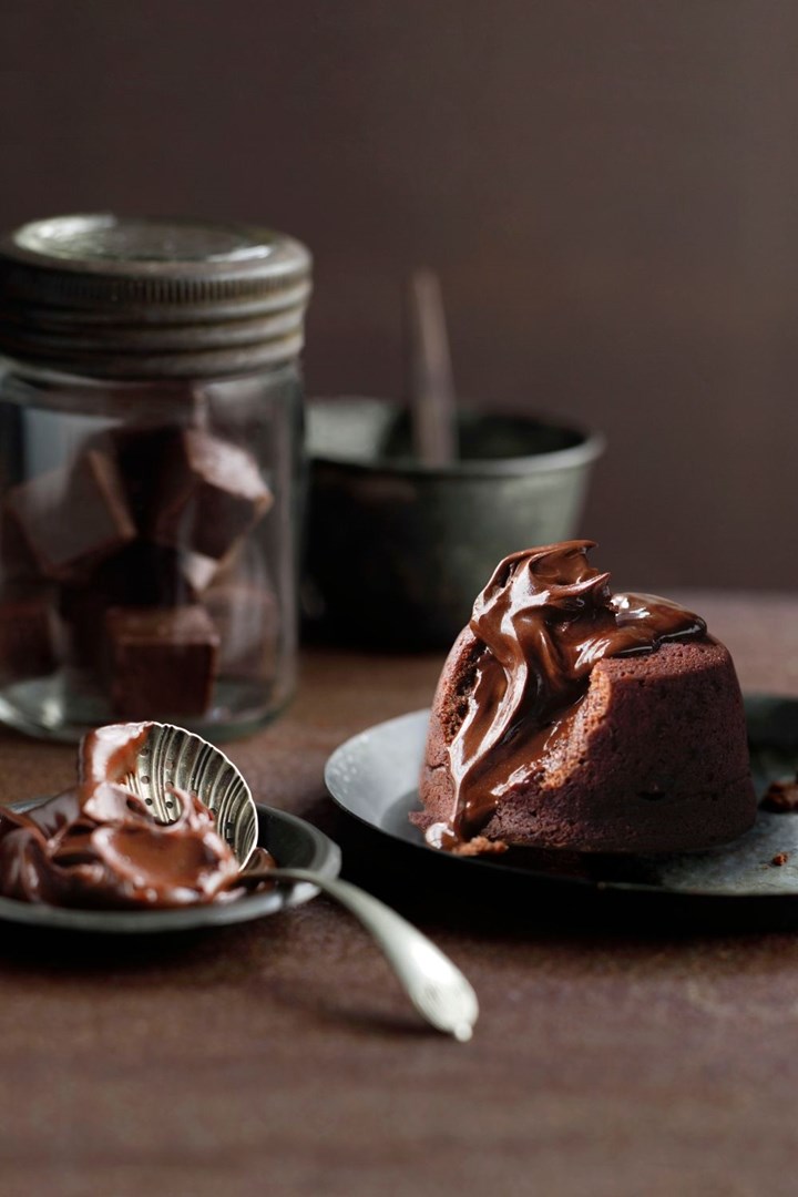 Oozy molten chocolate pudding