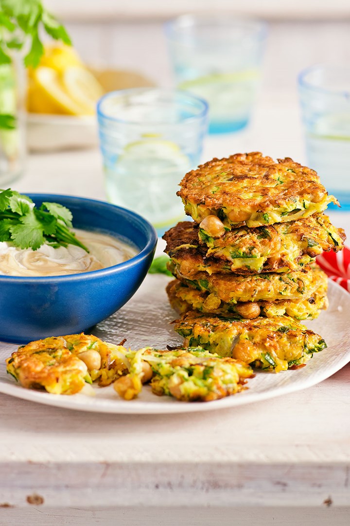 Chickpea and zucchini fritters