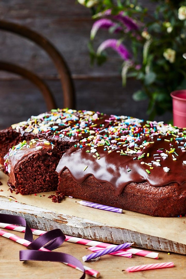 Bake on a chocolate cake platter