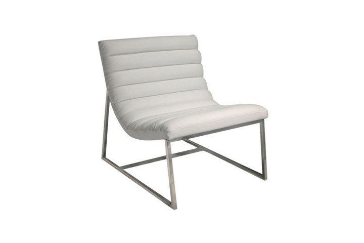 Temple Webster Chair, Leather, White Accent
