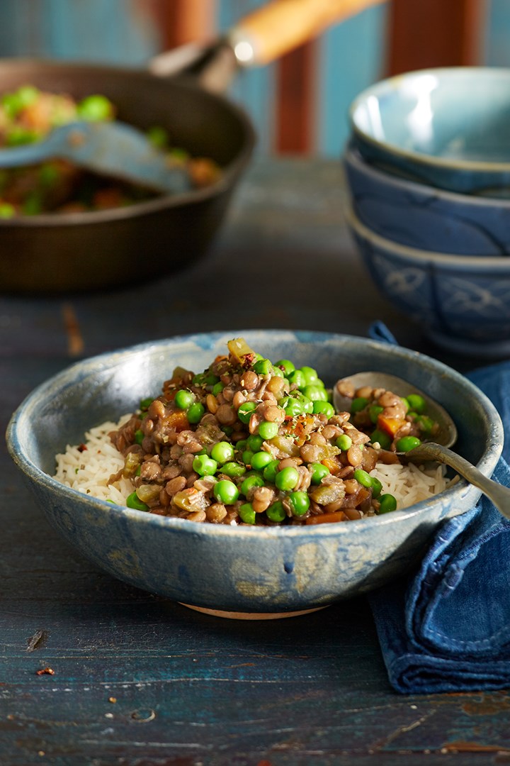 Lentil and pea stew