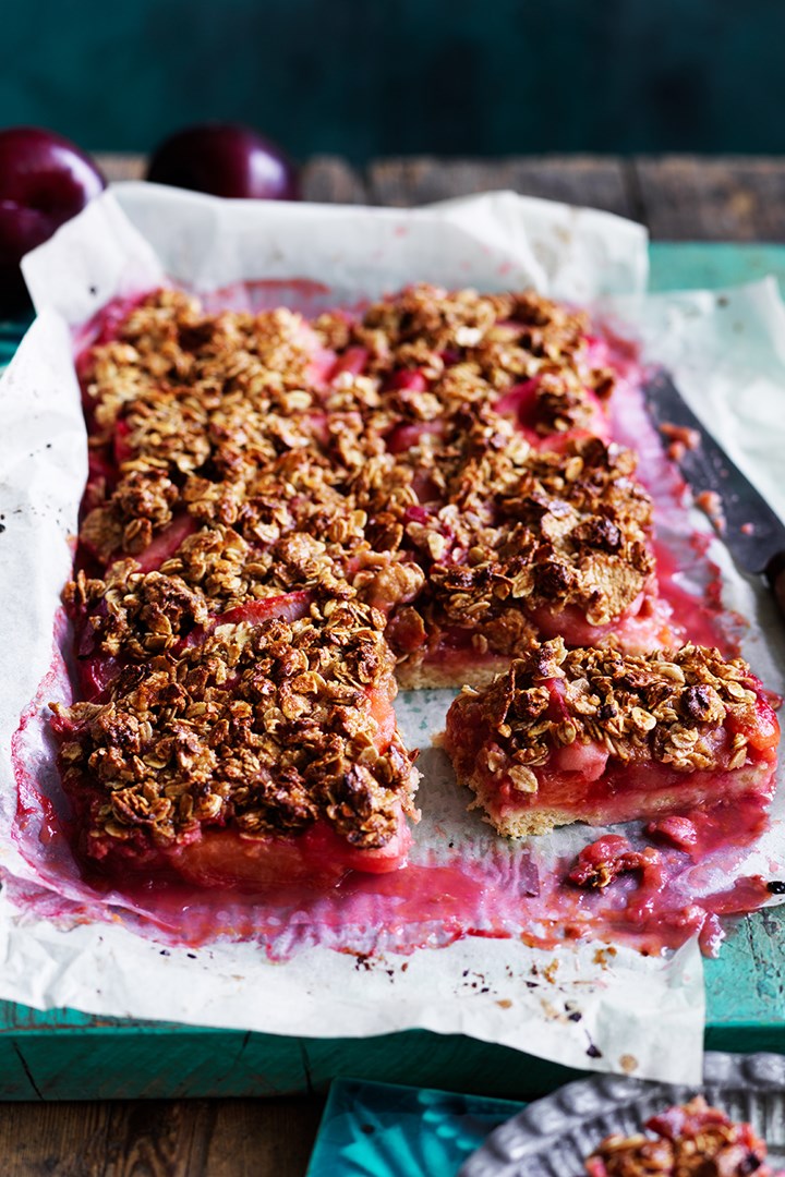 Plum and ginger candy slice