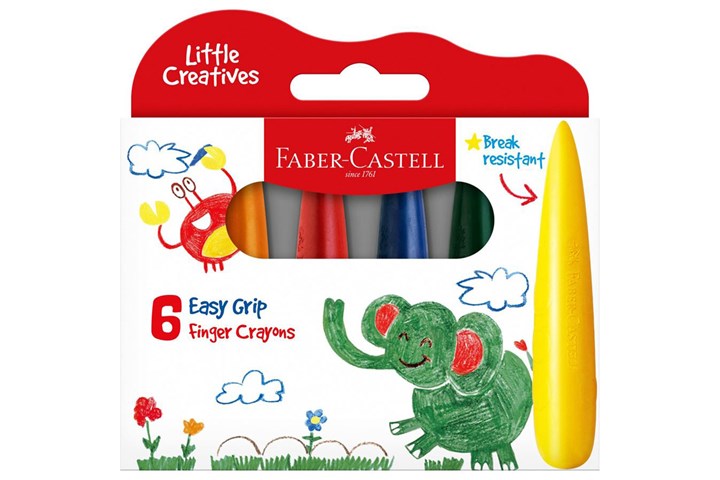 Faber Castell Little Creatives Easy Grasp Finger Crayons - Pack of 6