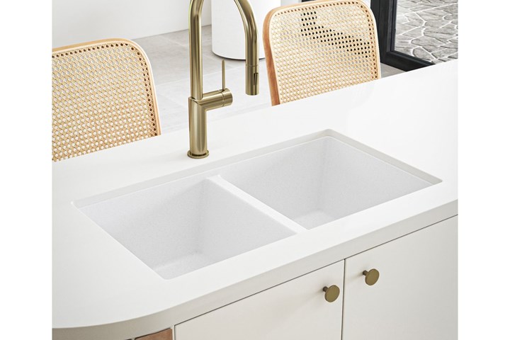 white double sink