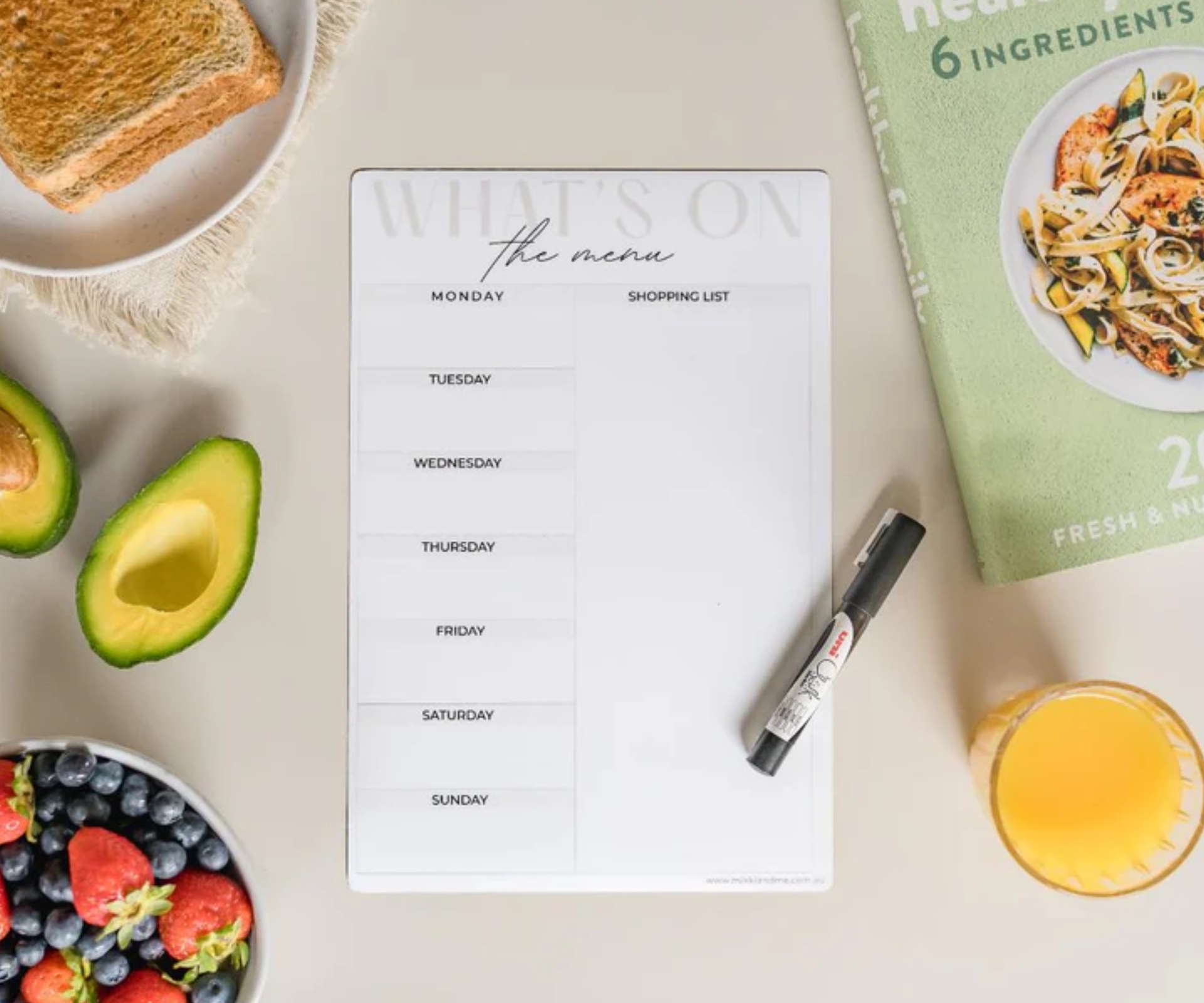 Mikki & Me meal planner fridge magnet