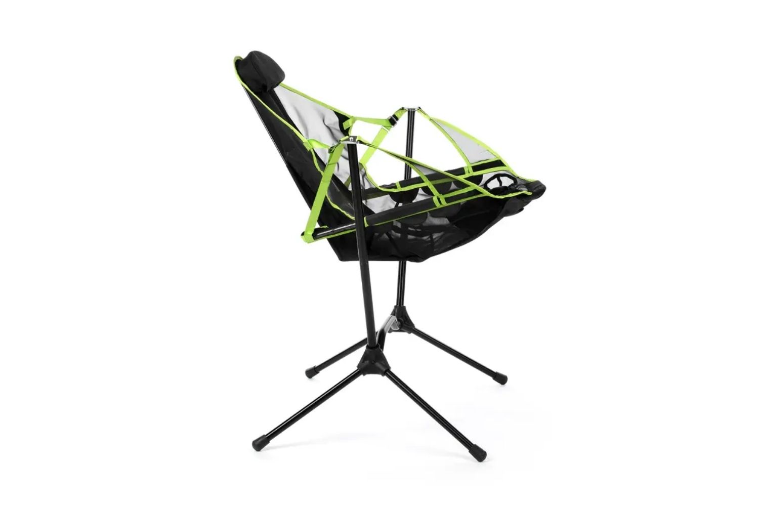 green and black chair