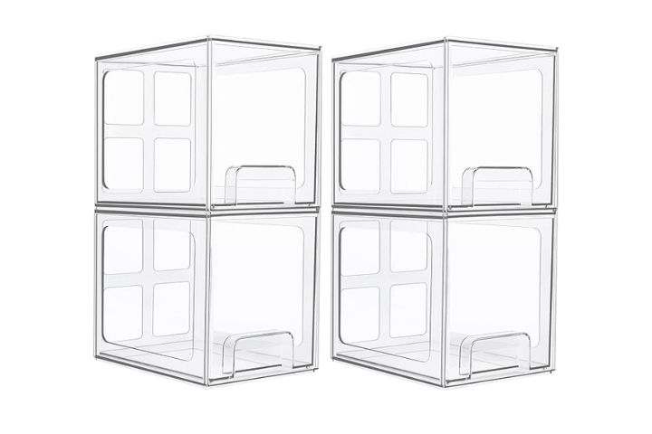 Stackable tall acrylic storage drawers