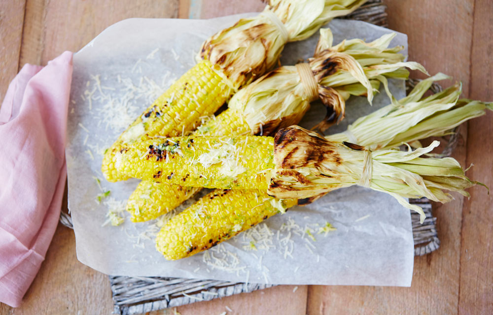 Parmesan and lime grilled corn